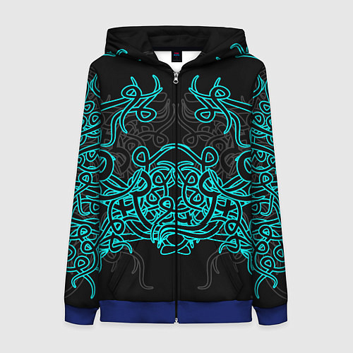 Женская толстовка на молнии Узоры магия / 3D-Синий – фото 1
