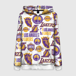 Толстовка на молнии женская LAKERS LOGO, цвет: 3D-белый