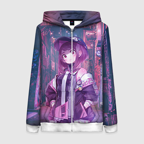 Женская толстовка на молнии Урарака Очако / 3D-Белый – фото 1