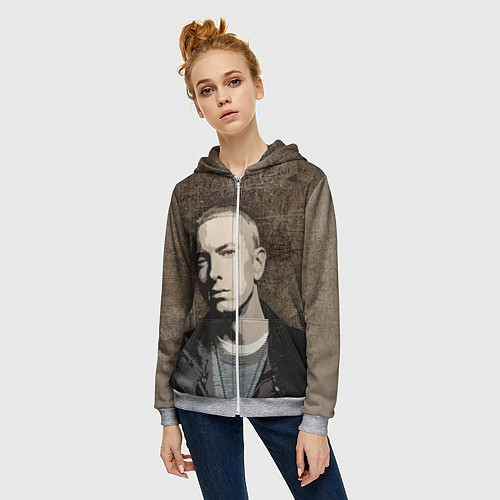 Женская толстовка на молнии EMIN?M / 3D-Меланж – фото 3