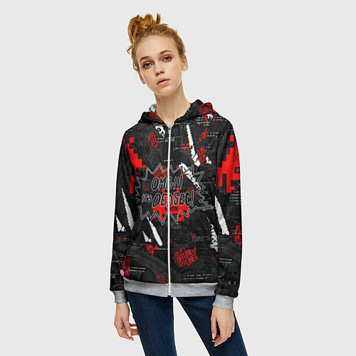 Женская толстовка на молнии Watch Dogs: Legion / 3D-Меланж – фото 3