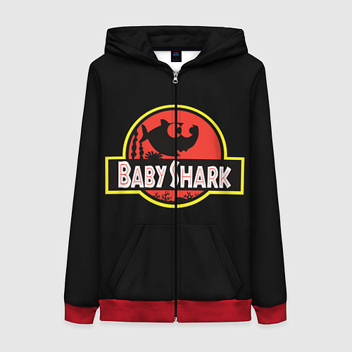 Женская толстовка на молнии Baby Shark / 3D-Красный – фото 1