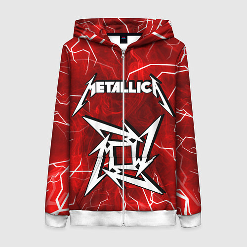 Женская толстовка на молнии METALLICA / 3D-Белый – фото 1