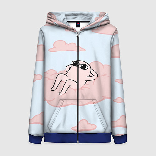 Женская толстовка на молнии Мем / 3D-Синий – фото 1