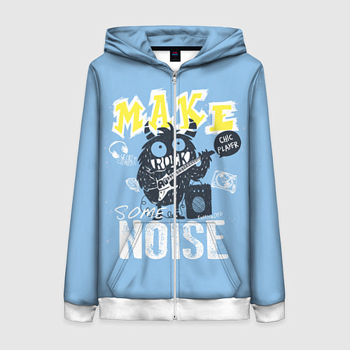 Женская толстовка на молнии Монстр рока / 3D-Белый – фото 1