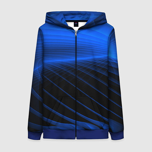Женская толстовка на молнии Неоновые лучи / 3D-Синий – фото 1