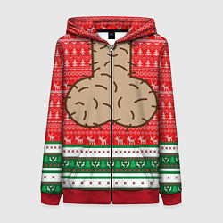 Толстовка на молнии женская НОВЫЙ ГОД LITTLE BIG, цвет: 3D-красный