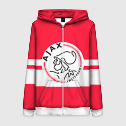Толстовка на молнии женская AJAX AMSTERDAM, цвет: 3D-белый