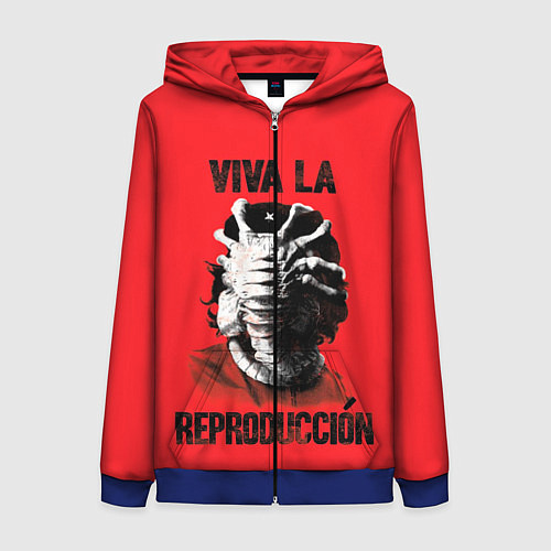 Женская толстовка на молнии VIVA LA / 3D-Синий – фото 1