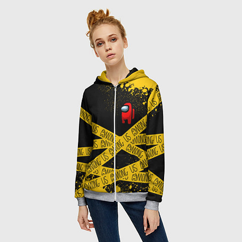 Женская толстовка на молнии AMONG US Амонг Ас / 3D-Меланж – фото 3