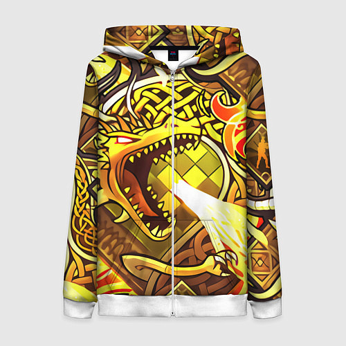 Женская толстовка на молнии CS GO DRAGON LORE / 3D-Белый – фото 1