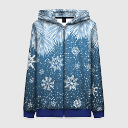 Толстовка на молнии женская Снежное Настроенние, цвет: 3D-синий