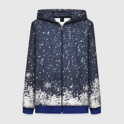 Толстовка на молнии женская Атмосфера нового года, цвет: 3D-синий