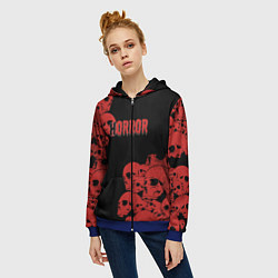 Толстовка на молнии женская Horror, цвет: 3D-синий — фото 2