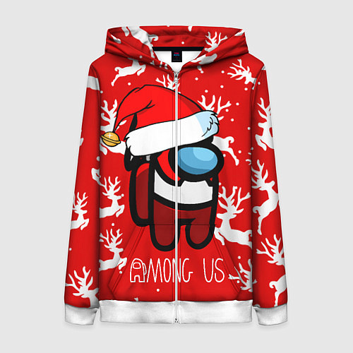 Женская толстовка на молнии Новый Год Среди Нас! / 3D-Белый – фото 1