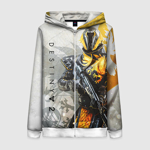 Женская толстовка на молнии DESTINY, WARLOCK / 3D-Белый – фото 1