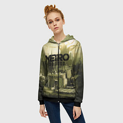 Толстовка на молнии женская Metro Exodus, цвет: 3D-черный — фото 2
