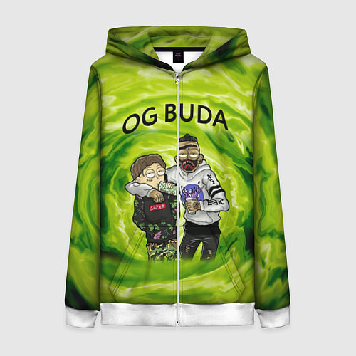 Женская толстовка на молнии Репер - OG Buda / 3D-Белый – фото 1