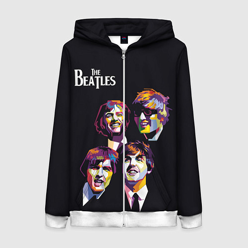 Женская толстовка на молнии The Beatles / 3D-Белый – фото 1