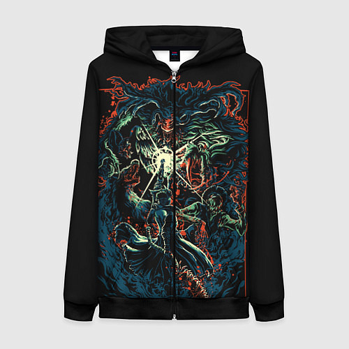 Женская толстовка на молнии Bloodborne / 3D-Черный – фото 1
