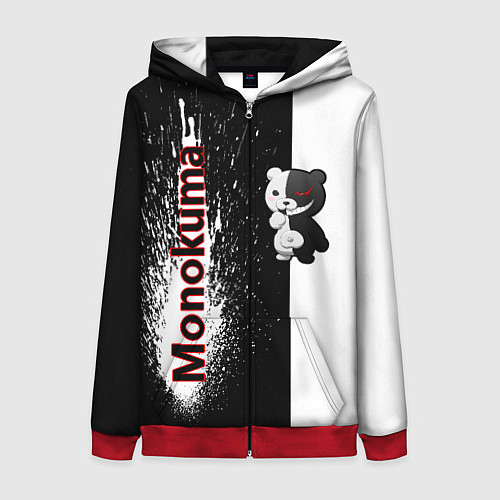 Женская толстовка на молнии Monokuma / 3D-Красный – фото 1