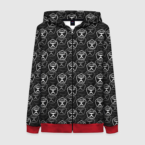 Женская толстовка на молнии СССР ПАТТЕРН / 3D-Красный – фото 1