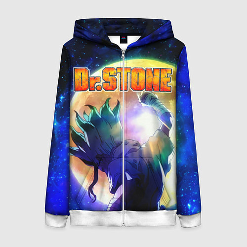 Женская толстовка на молнии Доктор Стоун / 3D-Белый – фото 1