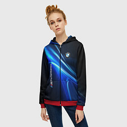 Толстовка на молнии женская BMW, цвет: 3D-красный — фото 2
