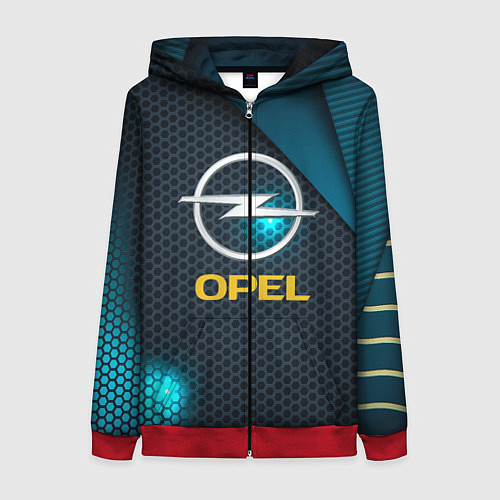 Женская толстовка на молнии OPEL ОПЕЛЬ / 3D-Красный – фото 1