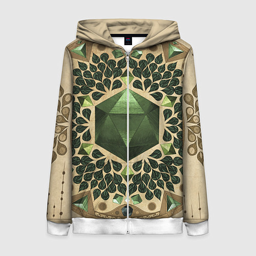 Женская толстовка на молнии DnD Dices: Pattern / 3D-Белый – фото 1