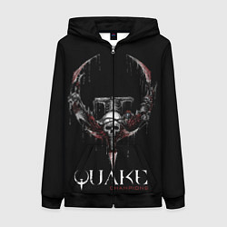 Толстовка на молнии женская Quake Champions, цвет: 3D-черный