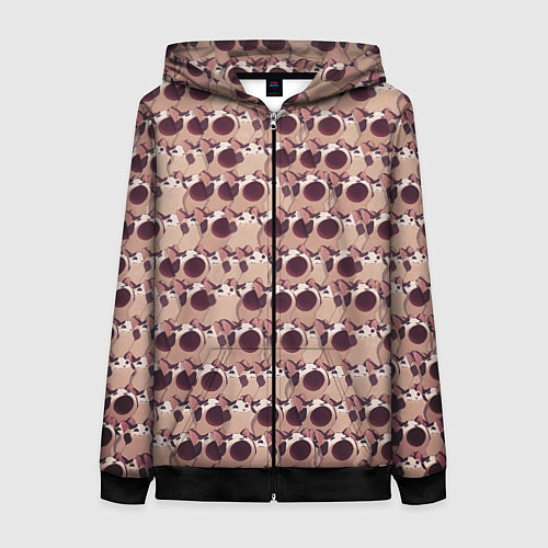 Женская толстовка на молнии PoP PoP PoP PoP PoP PoP PoP / 3D-Черный – фото 1