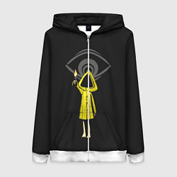 Толстовка на молнии женская Little Nightmares 2, цвет: 3D-белый