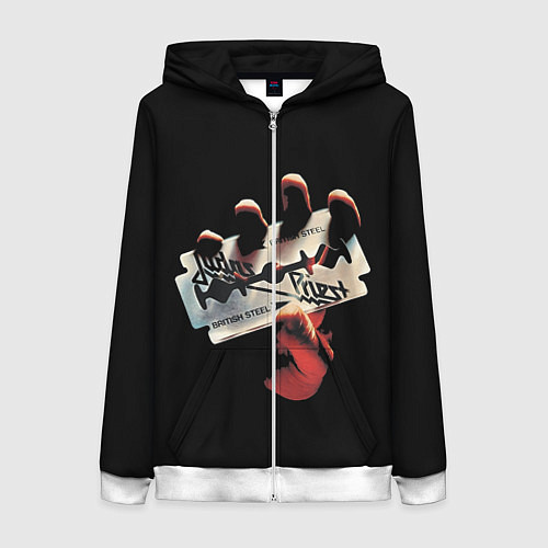 Женская толстовка на молнии Judas Priest / 3D-Белый – фото 1
