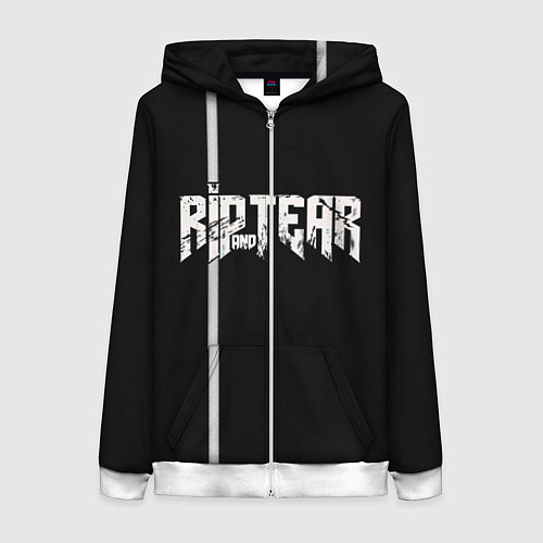 Женская толстовка на молнии Doom Rip and Tear / 3D-Белый – фото 1