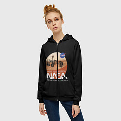 Толстовка на молнии женская NASA - Perseverance, цвет: 3D-черный — фото 2