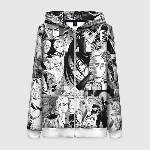 Женская толстовка на молнии One-Punch Man Ванпачмен / 3D-Белый – фото 1