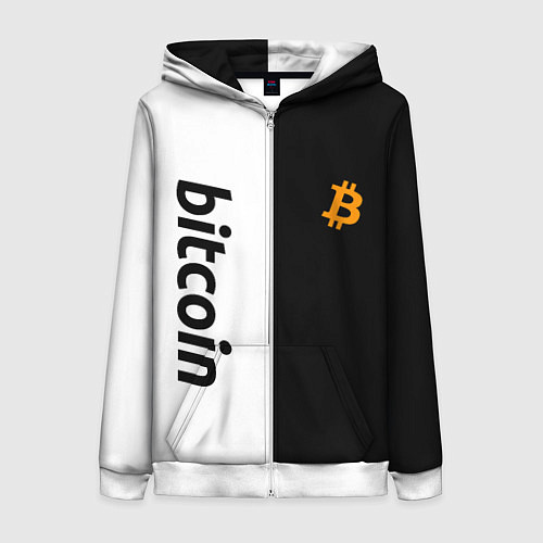 Женская толстовка на молнии БИТКОИН BITCOIN Z / 3D-Белый – фото 1