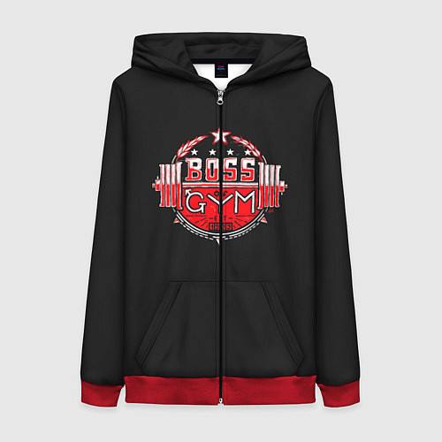Женская толстовка на молнии Босс этой качалки / 3D-Красный – фото 1