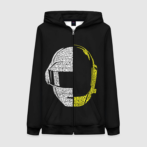Женская толстовка на молнии Daft Punk / 3D-Черный – фото 1
