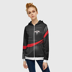 Толстовка на молнии женская TESLA ABSTRACT ТЕСЛА СПОРТ, цвет: 3D-белый — фото 2