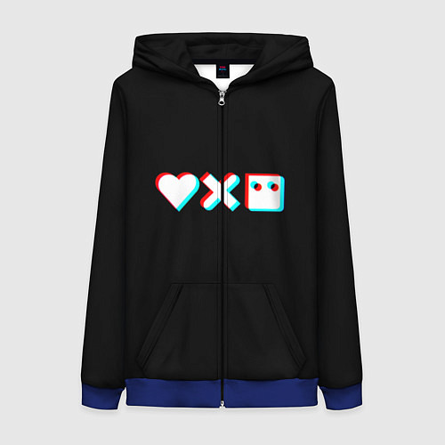 Женская толстовка на молнии Любовь, смерть и роботы / 3D-Синий – фото 1