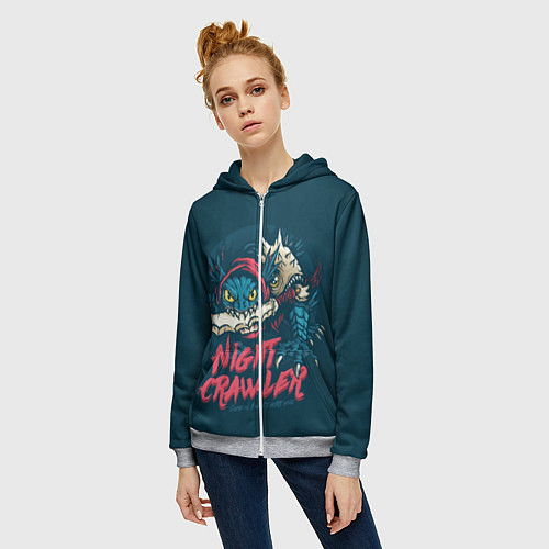Женская толстовка на молнии Night Crawler Dota 2 / 3D-Меланж – фото 3