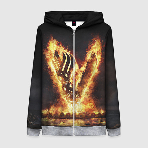 Женская толстовка на молнии ВИКИНГИ VIKINGS V / 3D-Меланж – фото 1