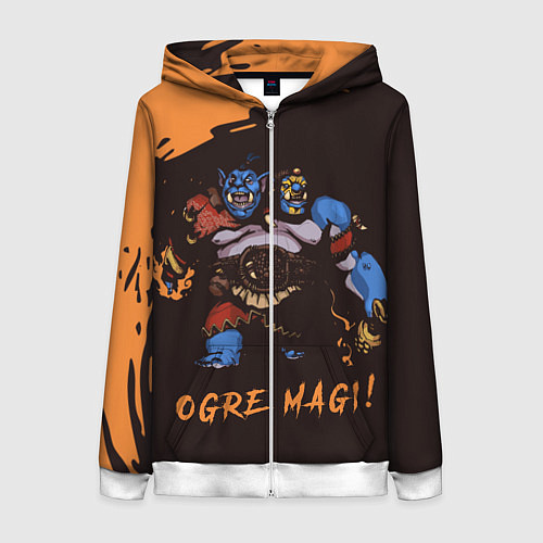 Женская толстовка на молнии Огр Dota 2 / 3D-Белый – фото 1