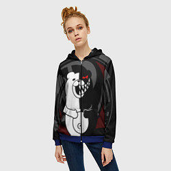 Толстовка на молнии женская MONOKUMA МОНОКУМА DANGANRO, цвет: 3D-синий — фото 2