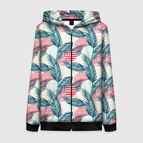 Женская толстовка на молнии Ретро арт / 3D-Черный – фото 1