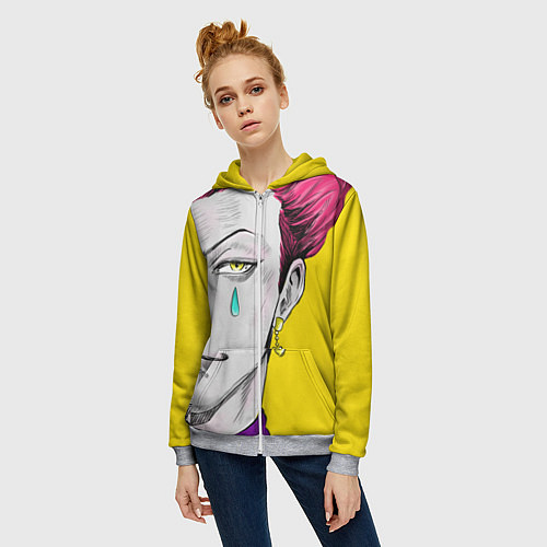 Женская толстовка на молнии Hunter x Hunter Хисока / 3D-Меланж – фото 3