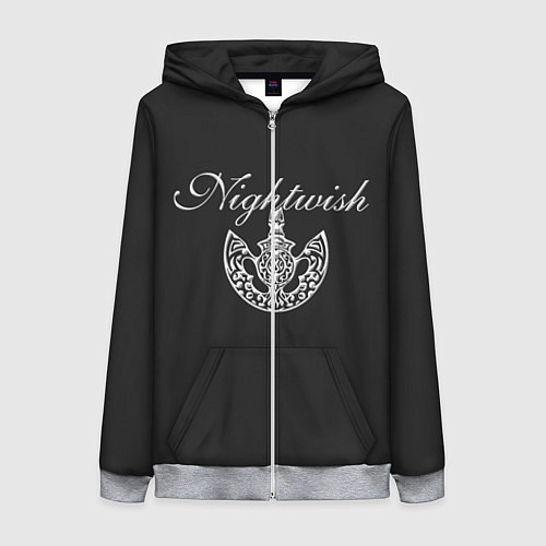 Женская толстовка на молнии Nightwish / 3D-Меланж – фото 1