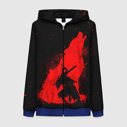 Женская толстовка на молнии DARK SOULS ТЁМНЫЕ ДУШИ / 3D-Синий – фото 1